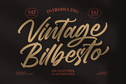 Vintage Bilbesto Modern Brush Font, a Script Font by Letterena Studios Script (Thumbnail 1 of 20)