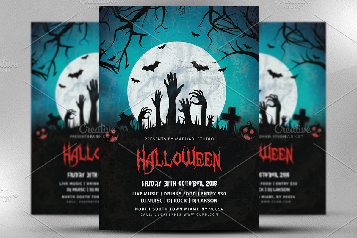 Vintage Halloween Party Flyer V3, a Flyer Template by Madhabi Studio (Photo 3 of 3)