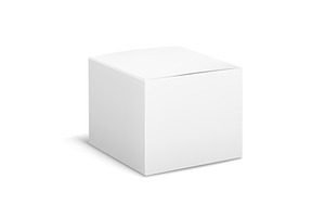 Empty Box White. Cubic Cosmetic