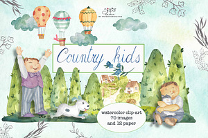 Country kids, an Illustration by patriziamoscone