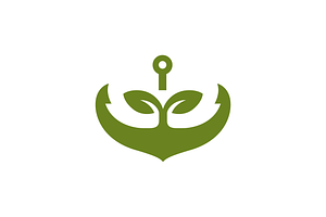 green anchor botanical concept logo, a Branding & Logo Template by devastd