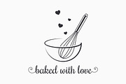Baking with wire whisk logo on white, an Object Illustration by PushLogo (Thumbnail 2 of 3)