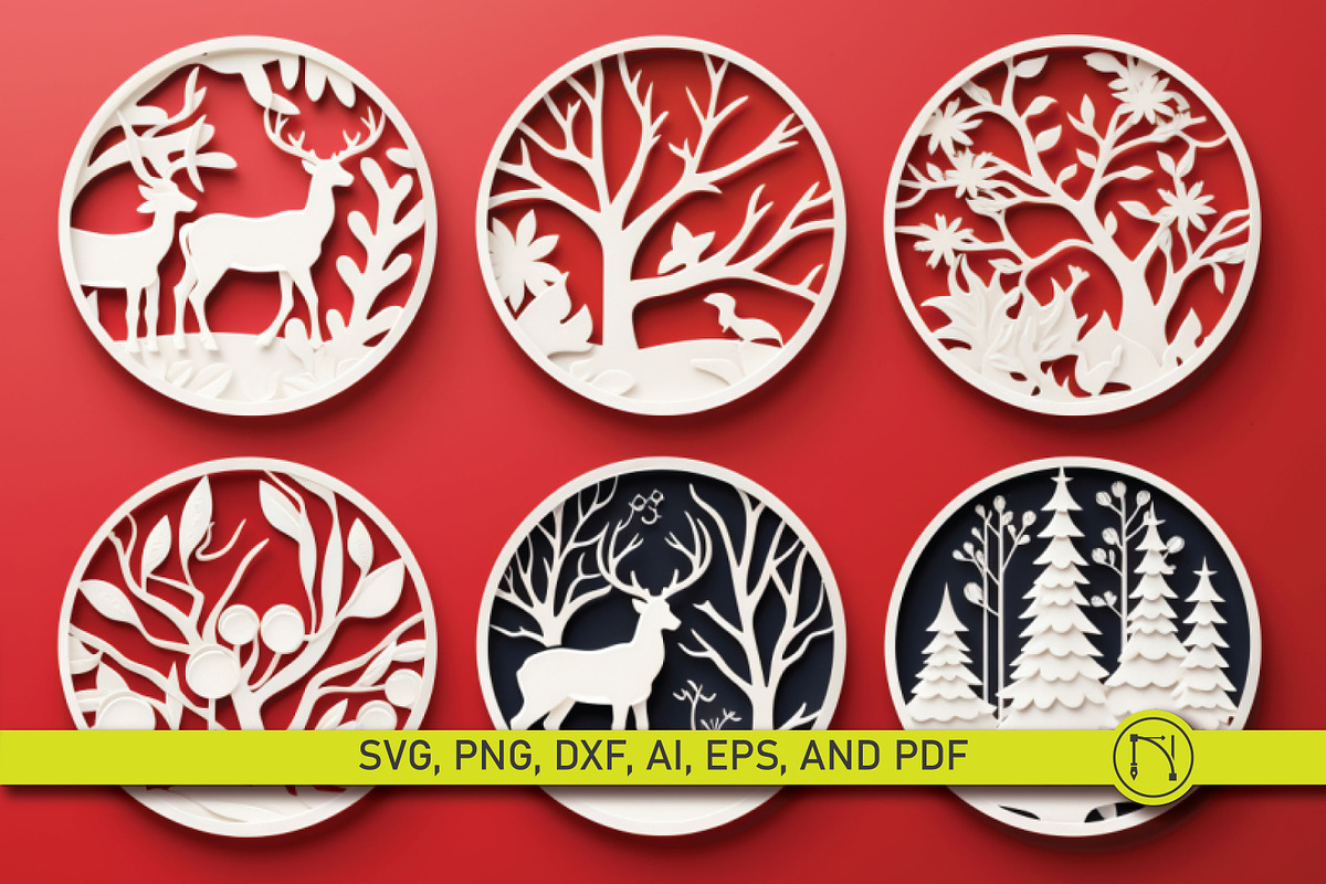 Cricut Christmas Coasters SVG bundl, a Graphic by NGISED (Photo 2 of 10)