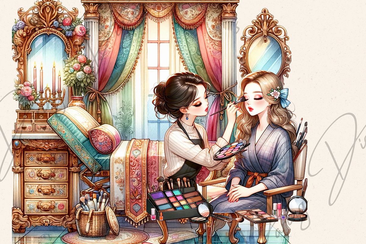 ESTHETICIAN BEAUTICIAN CLIPART PACK, a Person Illustration by Daring Digies (Photo 4 of 6)