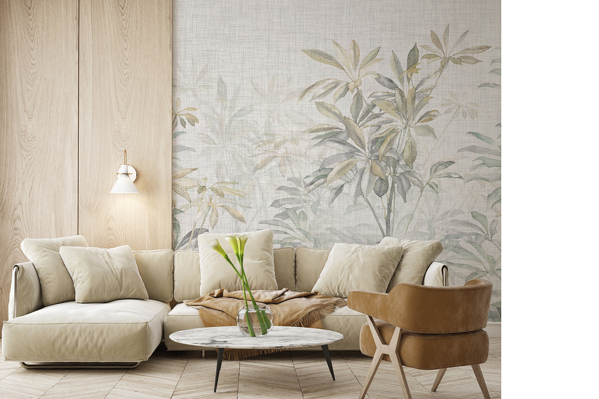 Garden Retreat botanical wall mural, a Wallpaper Graphic by Timofi Art (Photo 7 of 15)