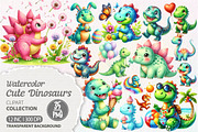 Cute Dinosaurs Sublimation Clipart, an Illustration by Dream Creation (Thumbnail 1 of 7)
