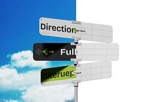 Direction Sign Mockup