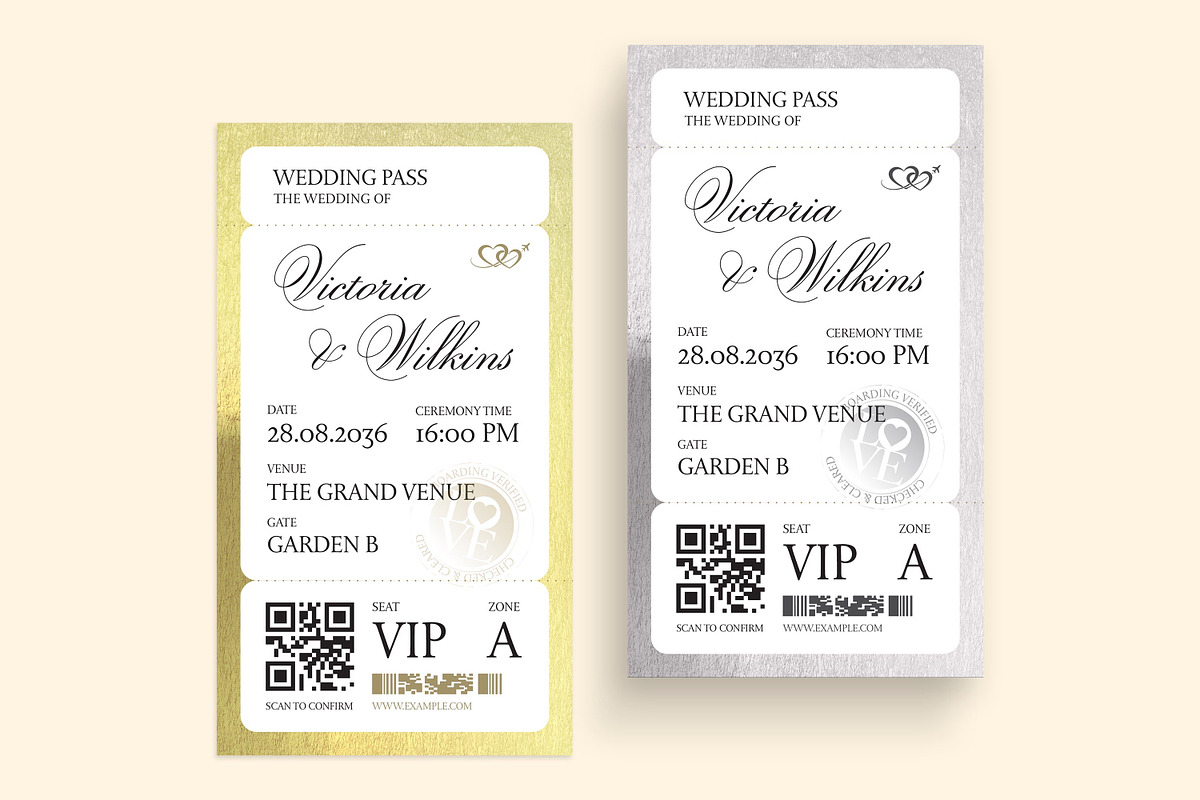 Wedding Boarding Pass Invitation Tem, an Invitation Template by BrandPacks (Photo 4 of 5)