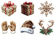 Leopard Print Christmas Clipart, an Illustration by DreamArtGraphic (Thumbnail 3 of 5)