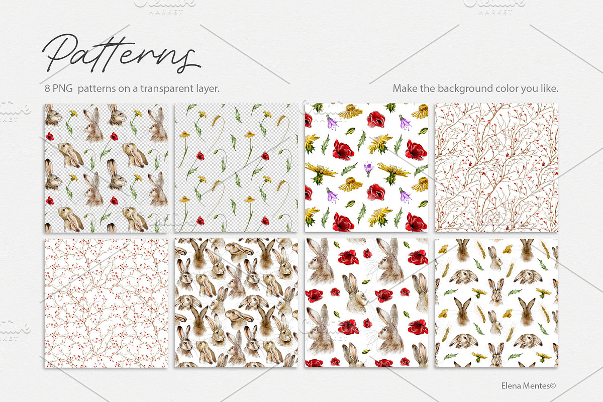 Springtime Rabbits - digital, an Animal Illustration by Elena Mentes (Photo 7 of 9)