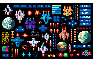 8bit Arcade Space Pixel Game