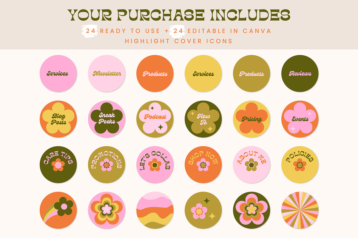 Retro Instagram Highlight Cover Icon, a Social Media Template by Summit Avenue (Photo 2 of 4)