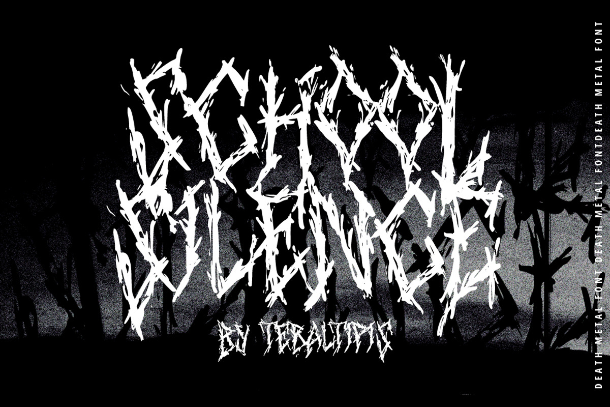 School Silence - Death Metal Font, a Blackletter Font by tebaltipislab (Photo 1 of 12)