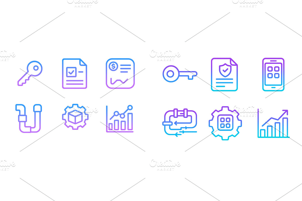 Illustration of various icons, a Technology Illustration by ZinetroN