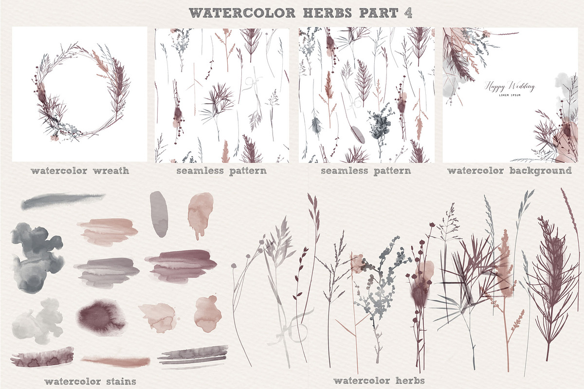 Watercolor herbs collection, a Decorative Illustration by Tatiana Davidova (Photo 5 of 8)