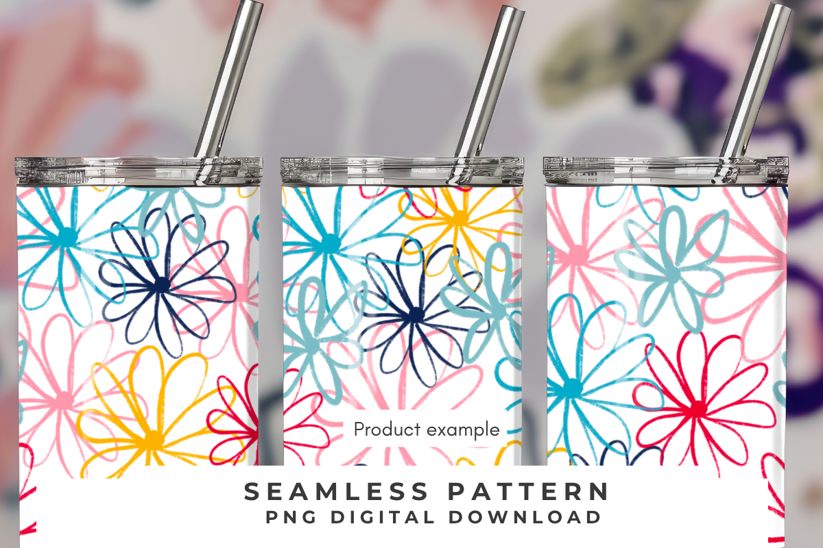 Colorful Floral Seamless Pattern PNG, an Illustration by Anca Digital Vibe (Photo 3 of 3)