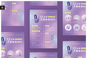 Resume Pack Modern Y2K Style, a Resume Template by Neermana