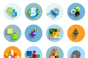 Flat Icons Infographics Set