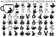 Cute Bunny Coffee Cup Vector Bundle, an Illustration by Designs_River (Thumbnail 1 of 49)