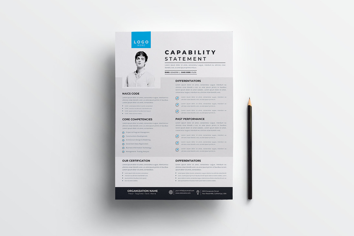 Capability Statement | Word & Indd, a Flyer Template by obayes