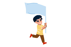 Happy child running and holding a, a Texture Illustration by pikepicture