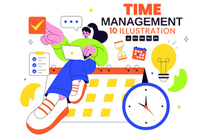 10 Time Management Planning, a Person Illustration by denayunebgt