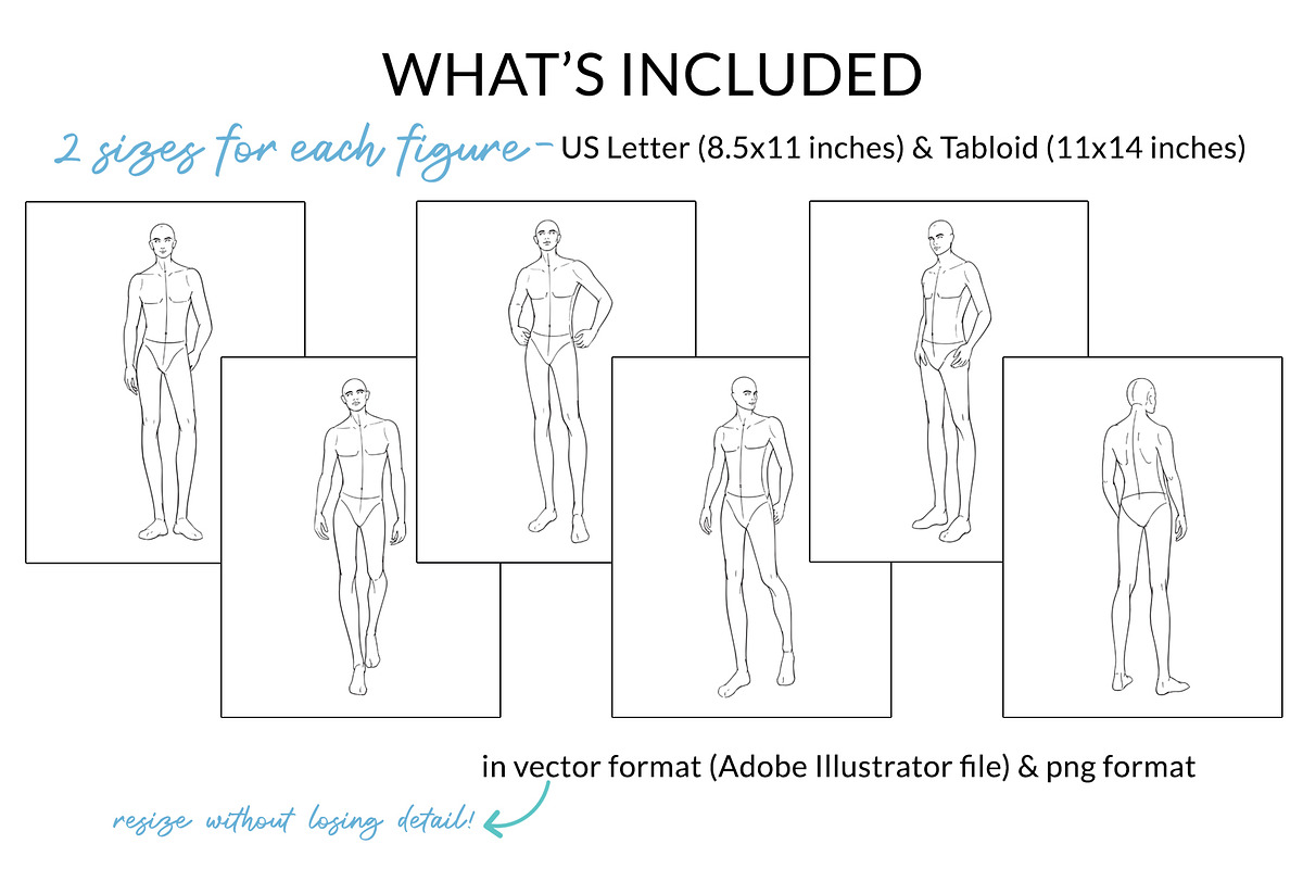 Male Croquis Pack, a Person Illustration by Art by Lin (Photo 2 of 3)