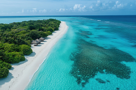 Beautiful Tropical Beach With Clear, a Photo by Tanuart