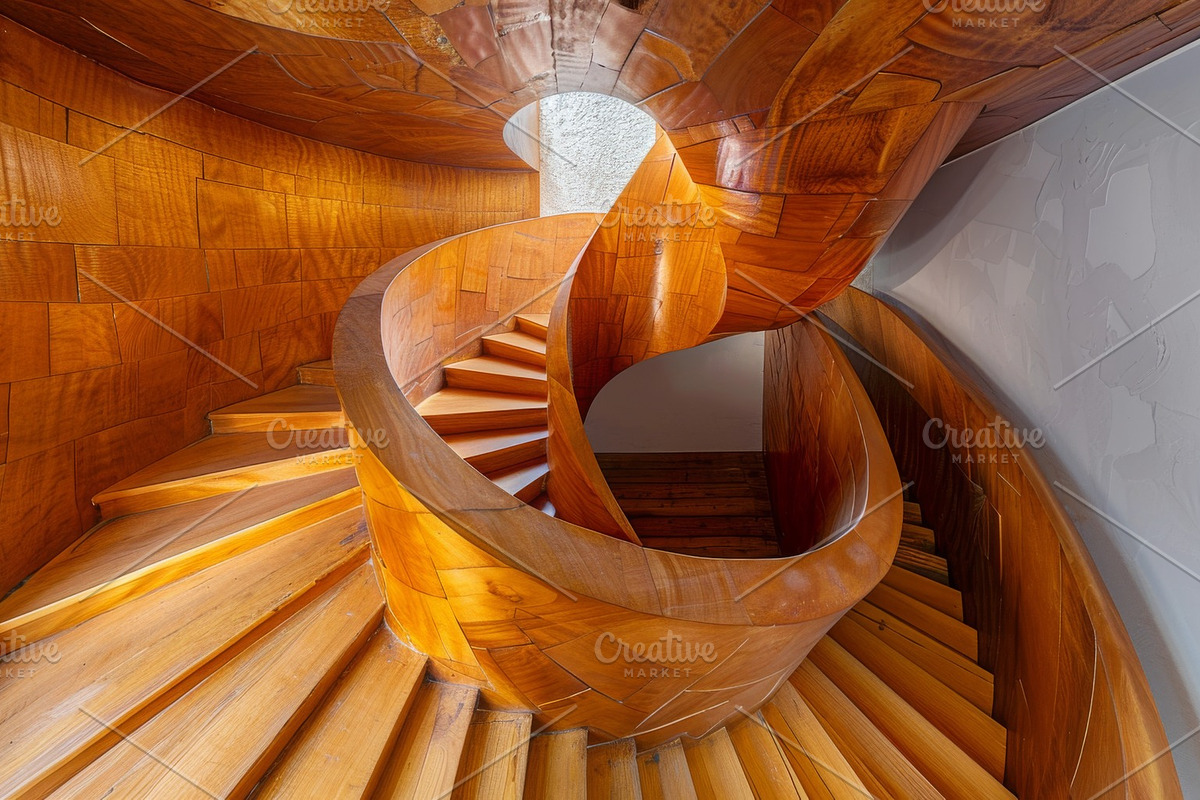 69 Spiral wooden staircases, an Architecture Photo by Handmadefont (Photo 15 of 73)