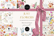 Watercolor Florals Graphics bundle, a Decorative Illustration by Grace Noboa Illustrations (Thumbnail 1 of 20)