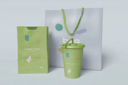 Paper Bags with Paper Cup Mockup, a Packaging Mockup by skybluecreative (Thumbnail 4 of 4)