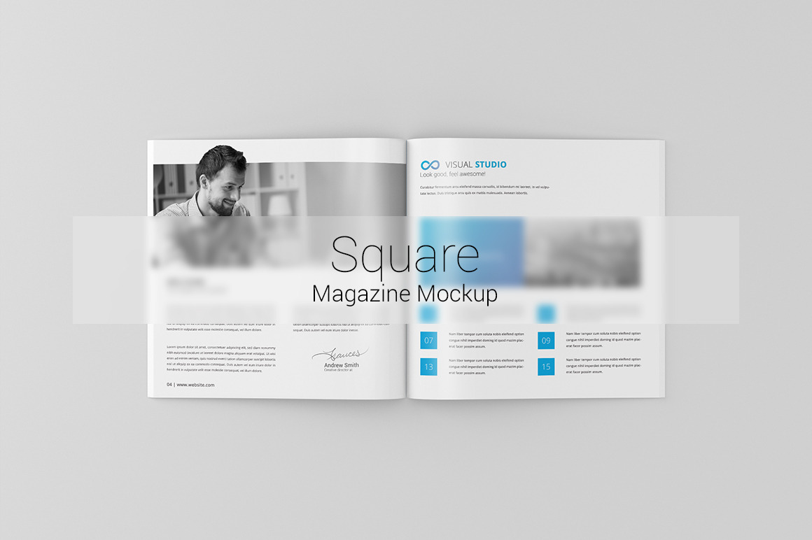 Square Magazine / Brochure Mock-Up, a Books & Magazine Mockup by Toasin ...
