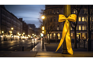 remembrance yellow ribbons ai, a Food & Drink Photo by pikepicture