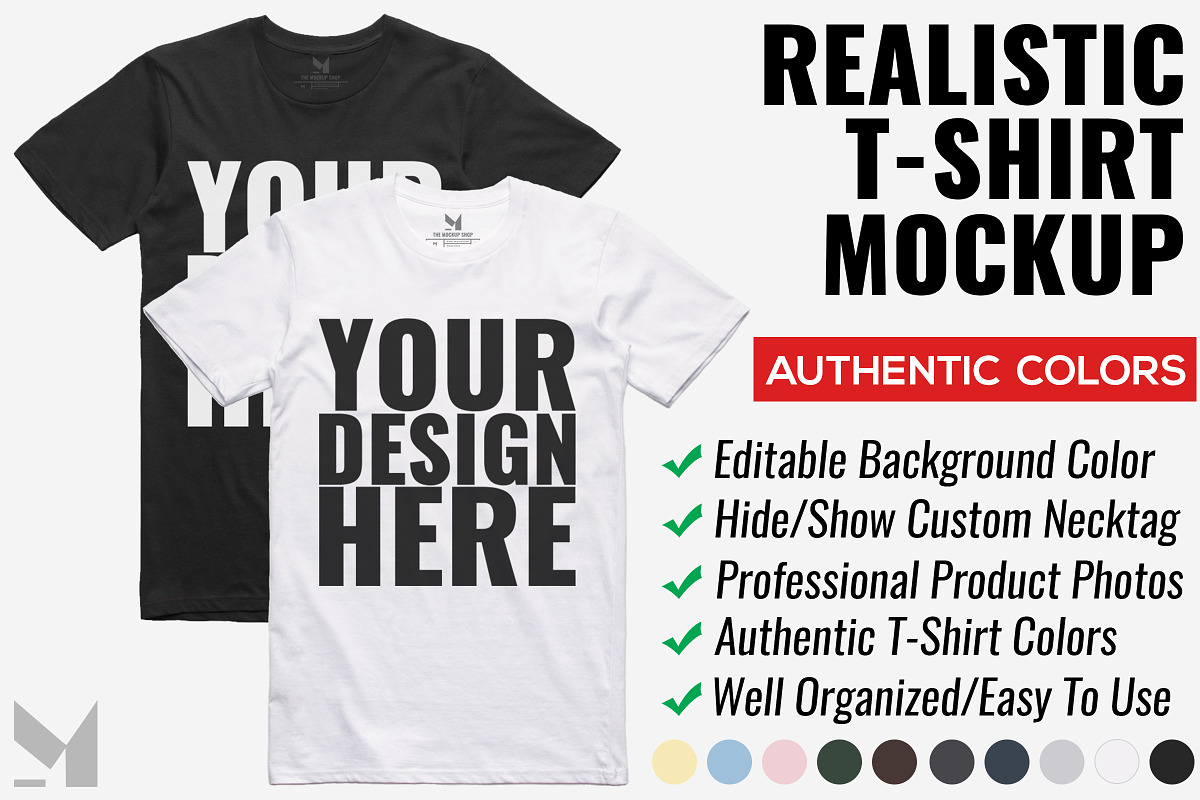 Realistic T-Shirt Mockup, a Shirt Mockup by THE MOCKUP SHOP (Photo 1 of 5)