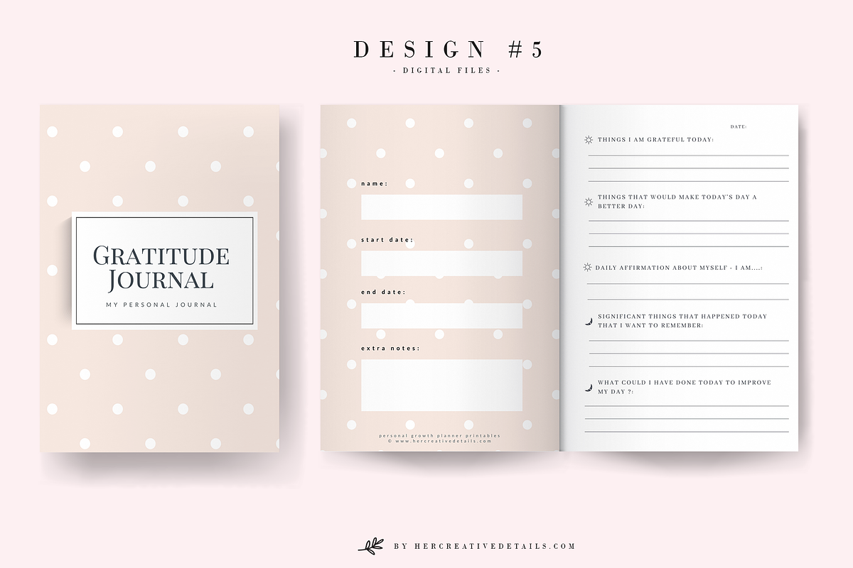 Gratitude Journal Printable - 05, a Brochure Template by Her creative details (Photo 1 of 6)