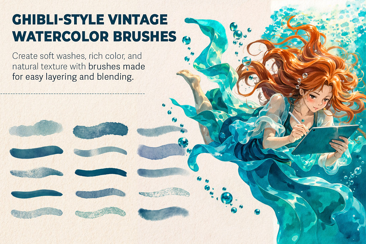 Ghibli-Inspired Procreate Brushes, a Brush Add-On by BrushArchive (Photo 15 of 19)