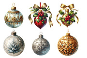 Christmas Ornaments Clipart, an Illustration by Designworld (Thumbnail 4 of 5)