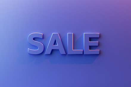 Sale inscription on blue background