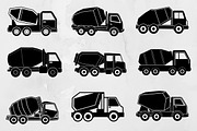 Cement Truck Silhouette SVG, a Transportation Illustration by newminddesign (Thumbnail 1 of 5)