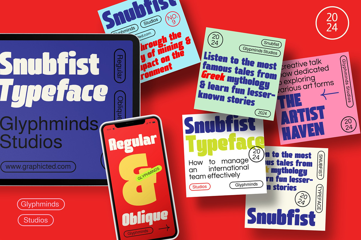 Snubfist Display Typeface, a Sans Serif Font by Glyphminds Studios (Photo 5 of 11)