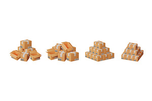 Four different stacks of 3d, a Transportation Illustration by Abscent
