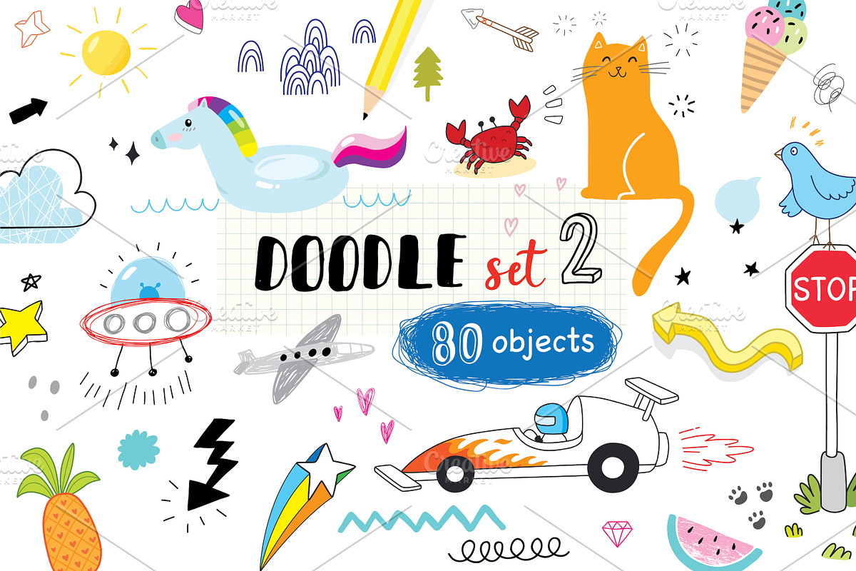 doodle set 2 (80 objects), an Outline Icon by artnLera (Photo 1 of 2)