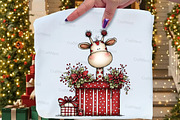 Whimsical Christmas Giraffe Clipart, an Illustration by Craft Nest (Thumbnail 3 of 8)