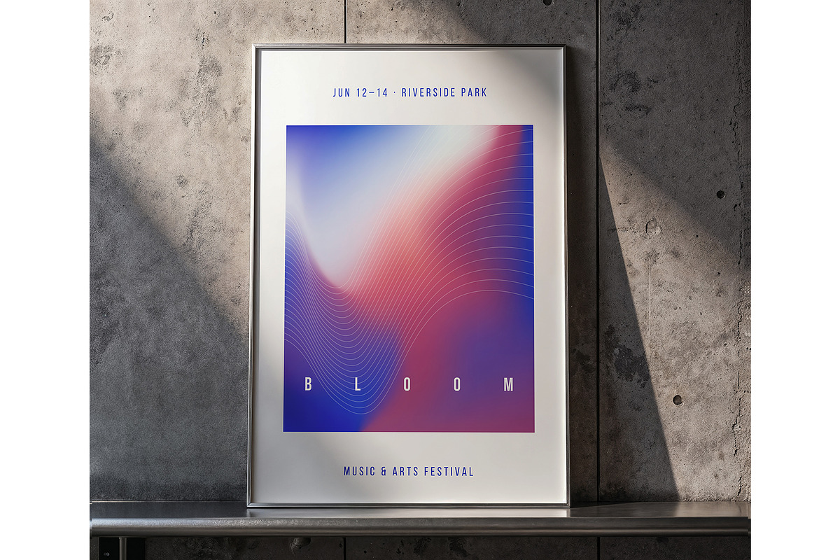 Gradient Wave Poster Templates, a Poster Template by Xenialien (Photo 3 of 5)