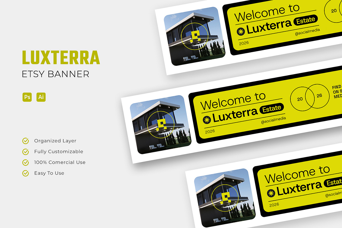 Luxterra Estate - Etsy Banner, a Social Media Template by Esensifiksi.studio (Photo 1 of 3)