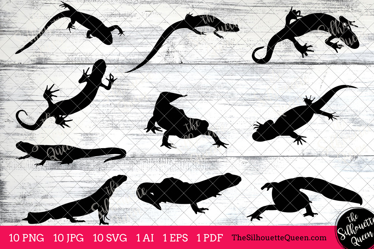 Newt Silhouette Vector Graphics, an Object Graphic by The Silhouette Queen