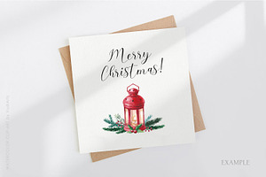 Watercolor Christmas Clipart, 35 PNG