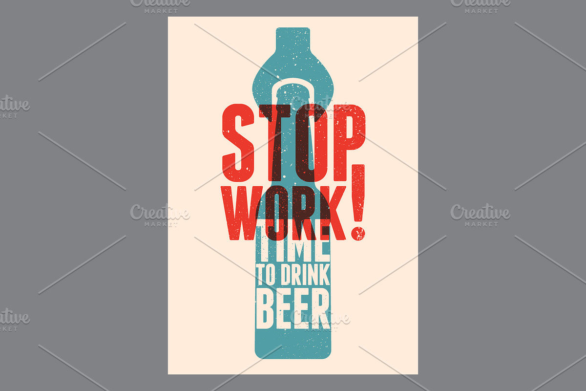 Beer time bottle vector poster set., a Food Illustration by PoPaShop (Photo 4 of 10)