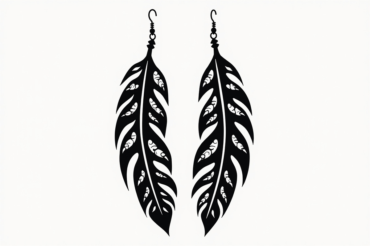 Leaf Earring Silhouette Bundle, a Graphic by abu67222 (Photo 9 of 9)