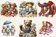 Patchwork Girl and Teddy Bear Clipar, an Illustration by SVGArt (Thumbnail 2 of 8)